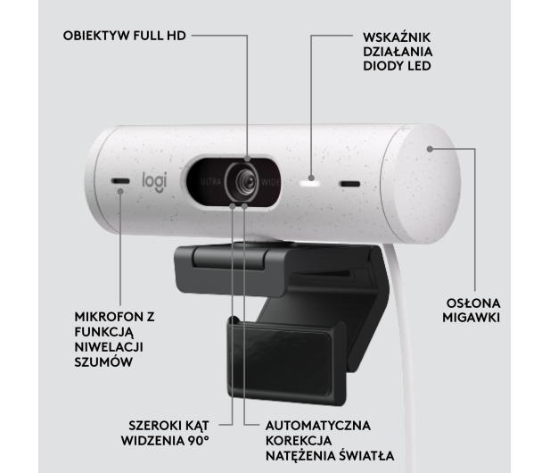 Logitech Brio 500 biały - 1080206 - zdjęcie 11